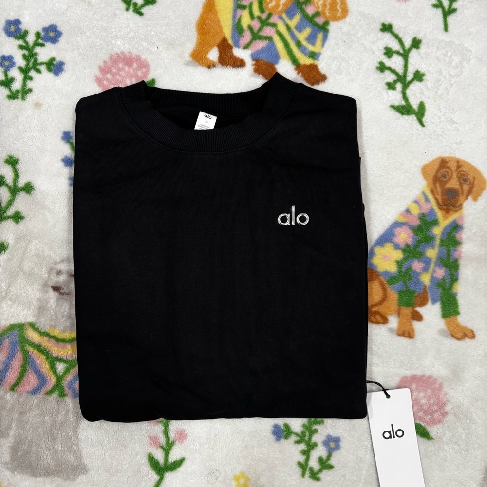 ALO Yoga Black Crewneck Sweatshirt